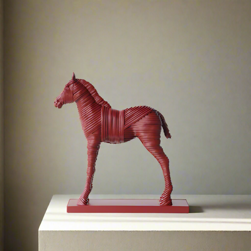 Apricus Horse Sculpture (Maroon)