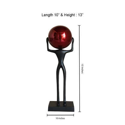 Marmor Red Ball Man sculpture