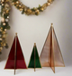 Christmas Glass Trees Decor (Set of 3)