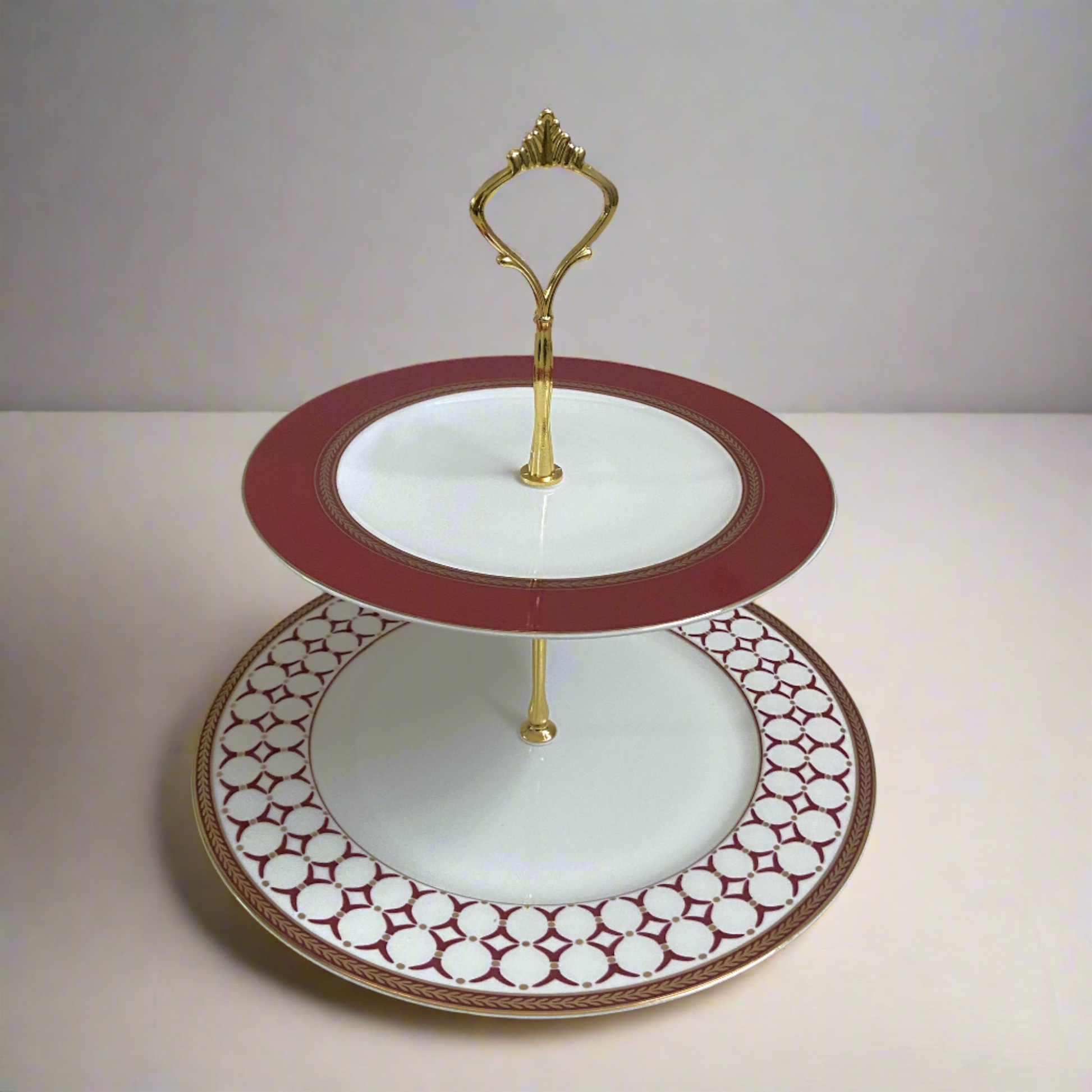 Gezellig Red Dessert platter (2 Tier)