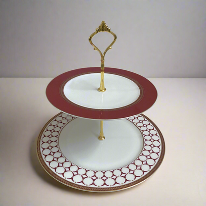 Gezellig Red Dessert platter (2 Tier)