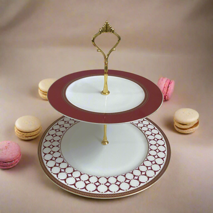 Gezellig Red Dessert platter (2 Tier)