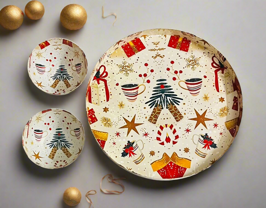 Christmas Tray with Bowls Gift Box