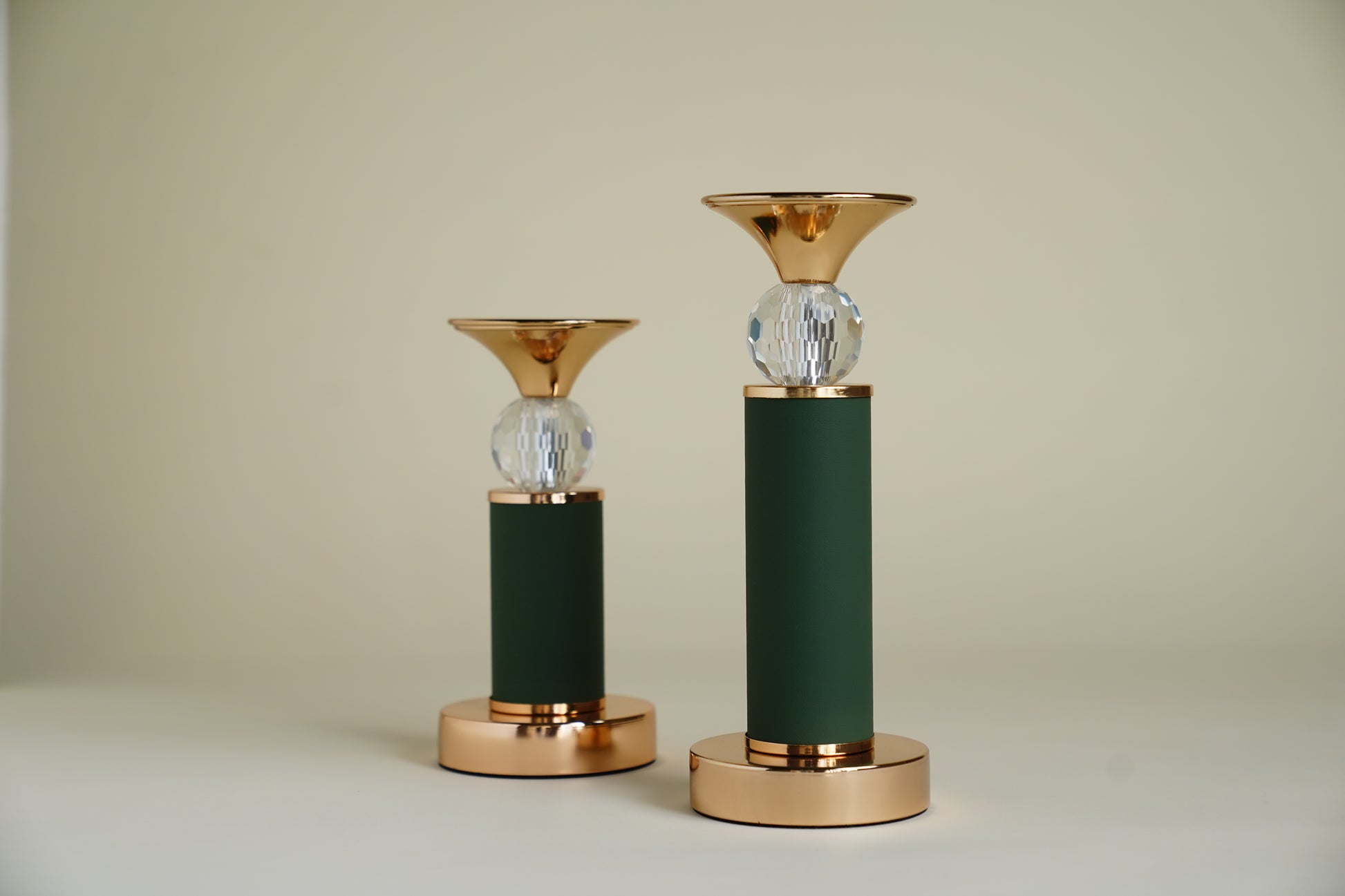 Corium Green Candle Stand (Set of 2)