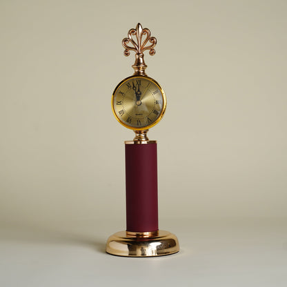 Tempus Leather Table clock (Maroon) for corporate gifting