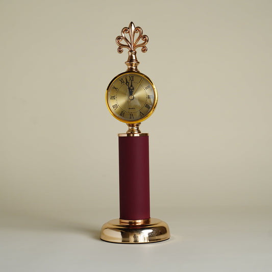 Tempus Leather Table clock (Maroon) for corporate gifting