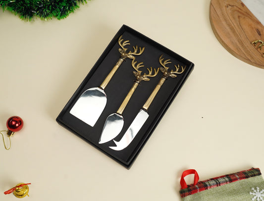 Deer Christmas Cheese knives (set of 3)