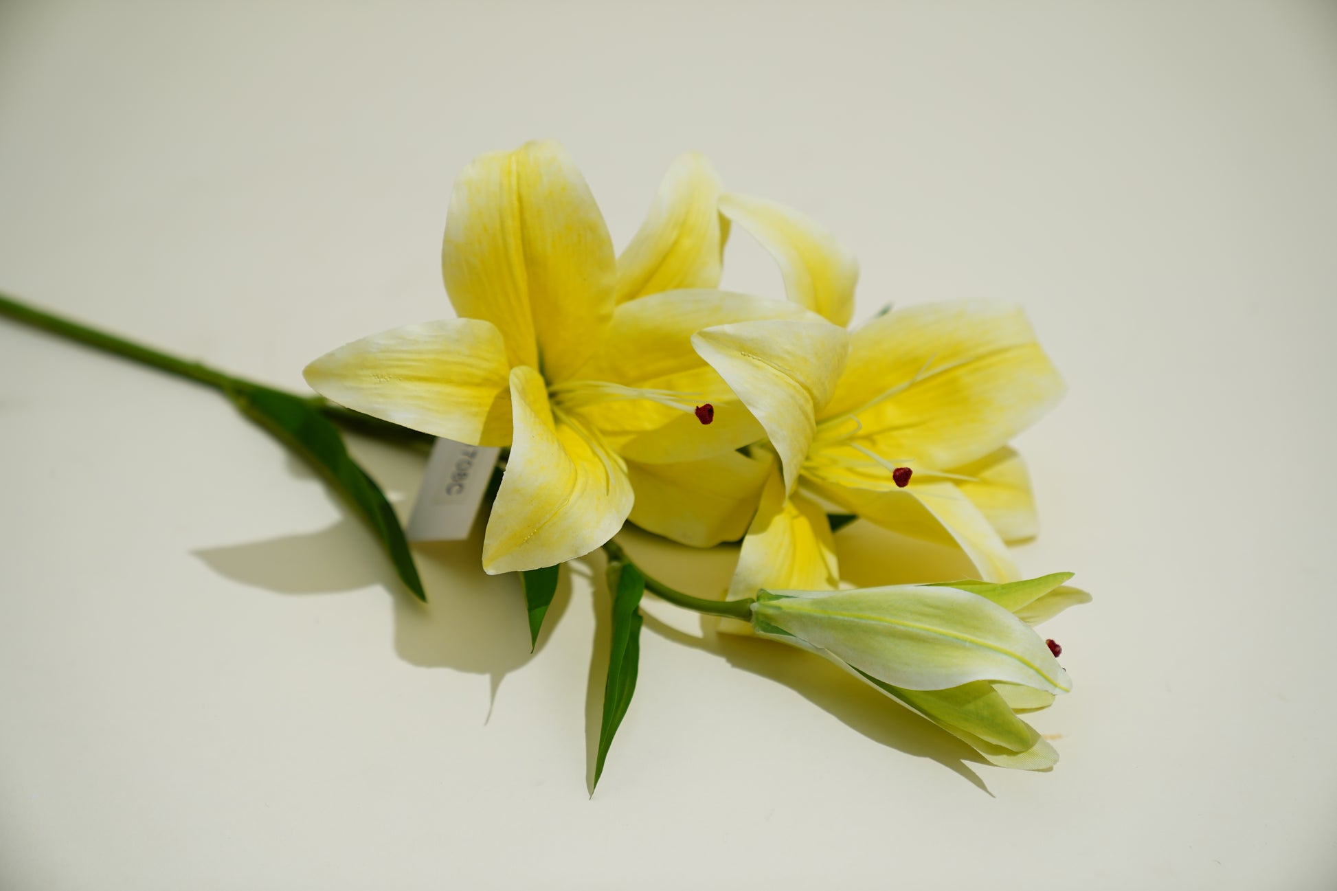 Yellow Oriental Lily Artificial Flower Stem