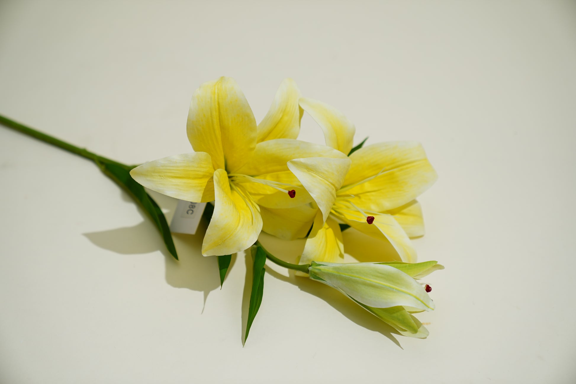 Yellow Oriental Lily Artificial Flower Stem