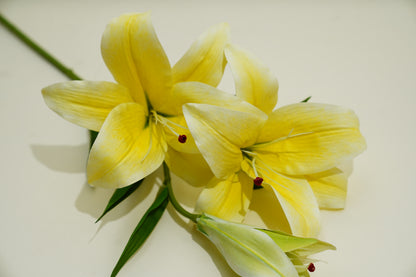 Yellow Oriental Lily Artificial Flower Stem