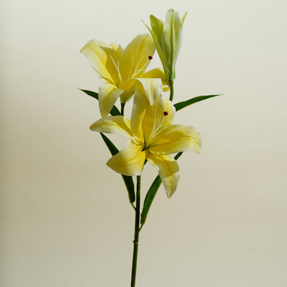 Yellow Oriental Lily Artificial Flower Stem