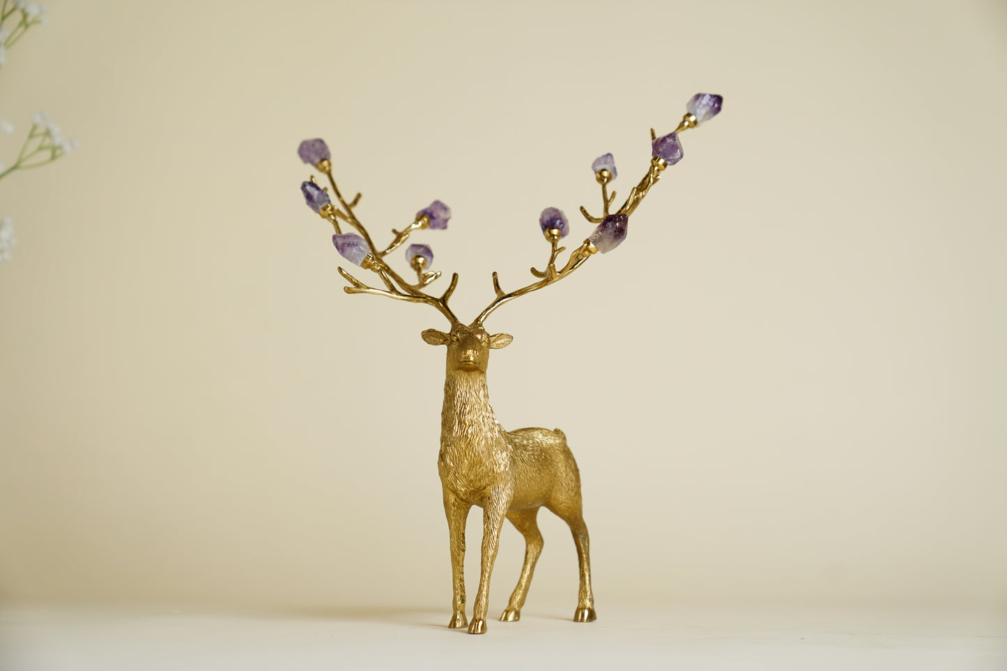 Saltus Deer Crystal Brass Sculpture (Large)