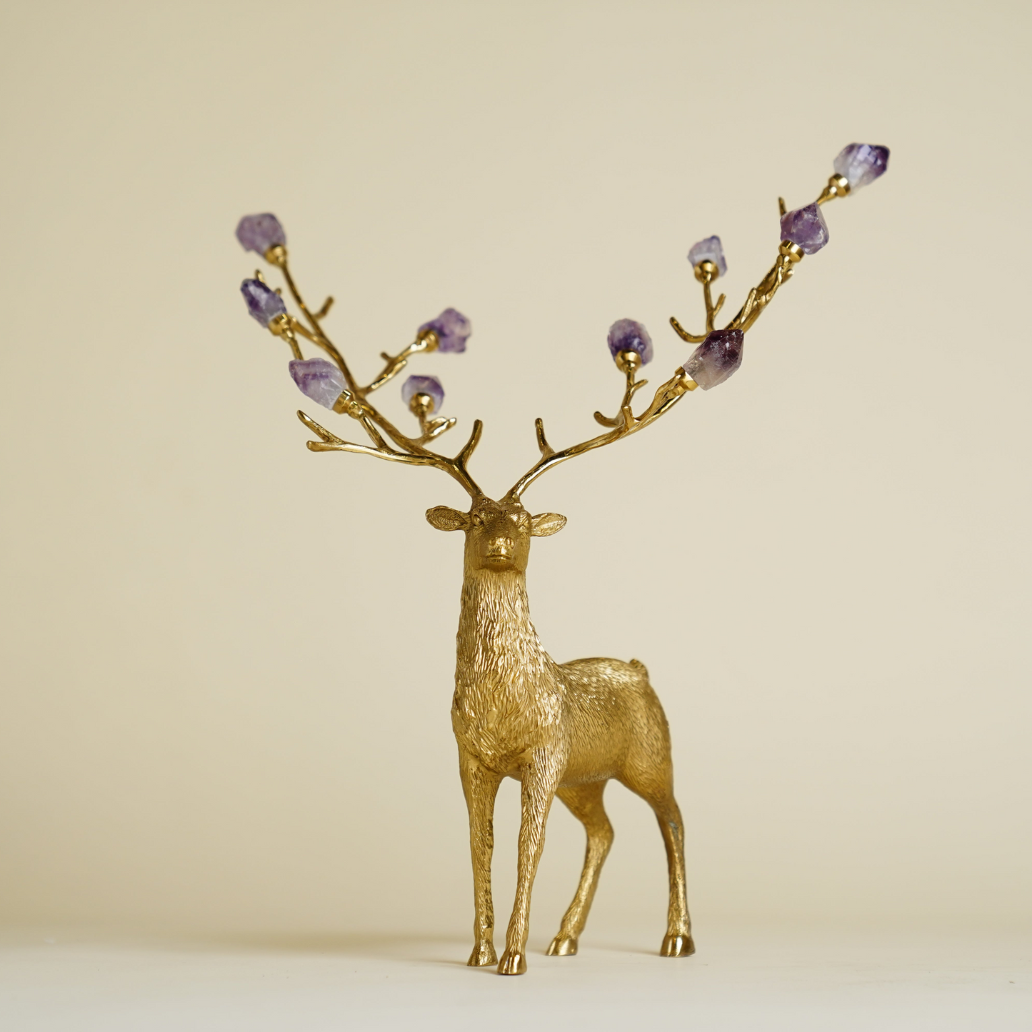 Saltus Deer Crystal Brass Sculpture (Large)