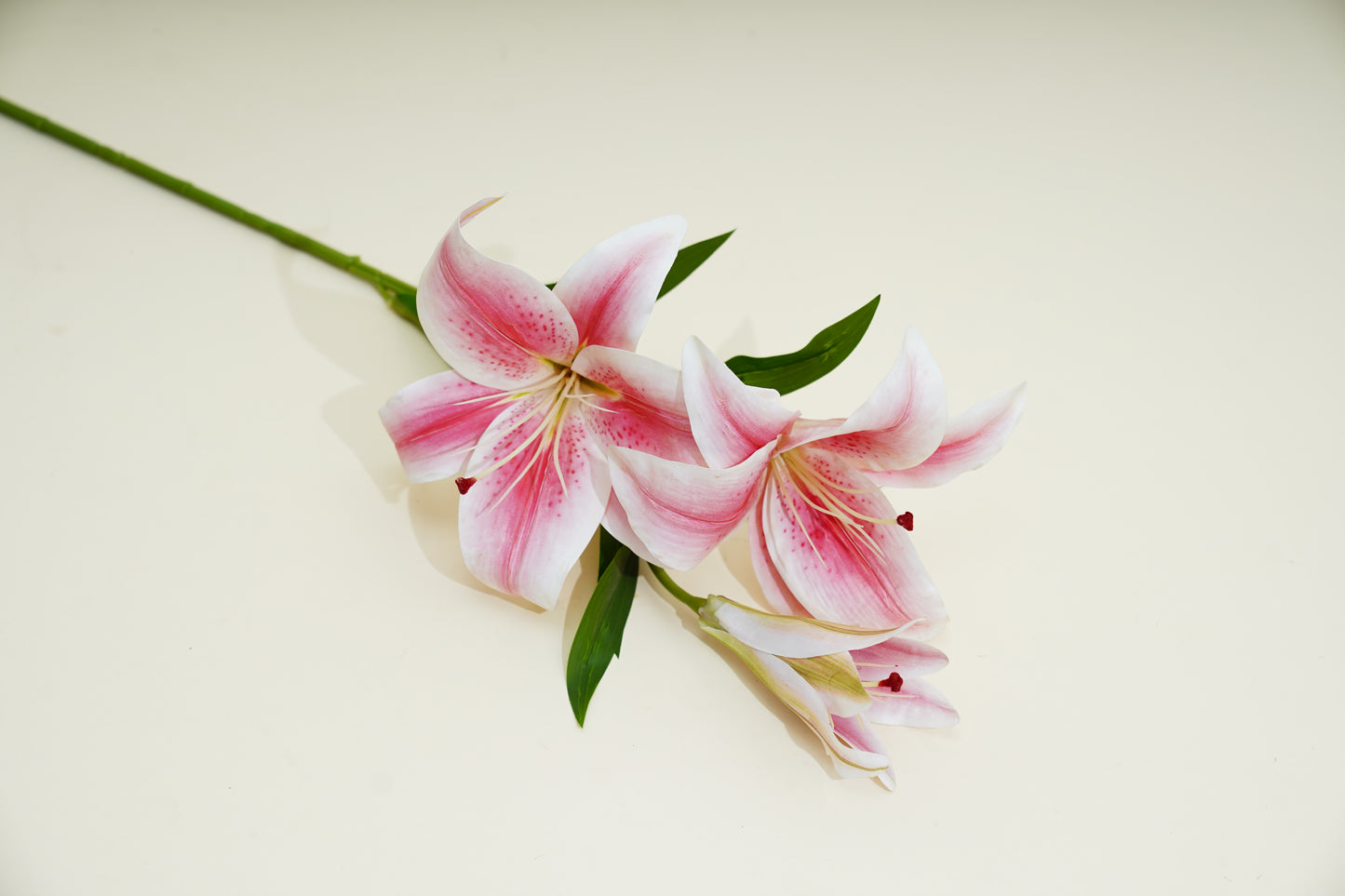 Light & Dark Pink Oriental Lily Artificial Flower Stem