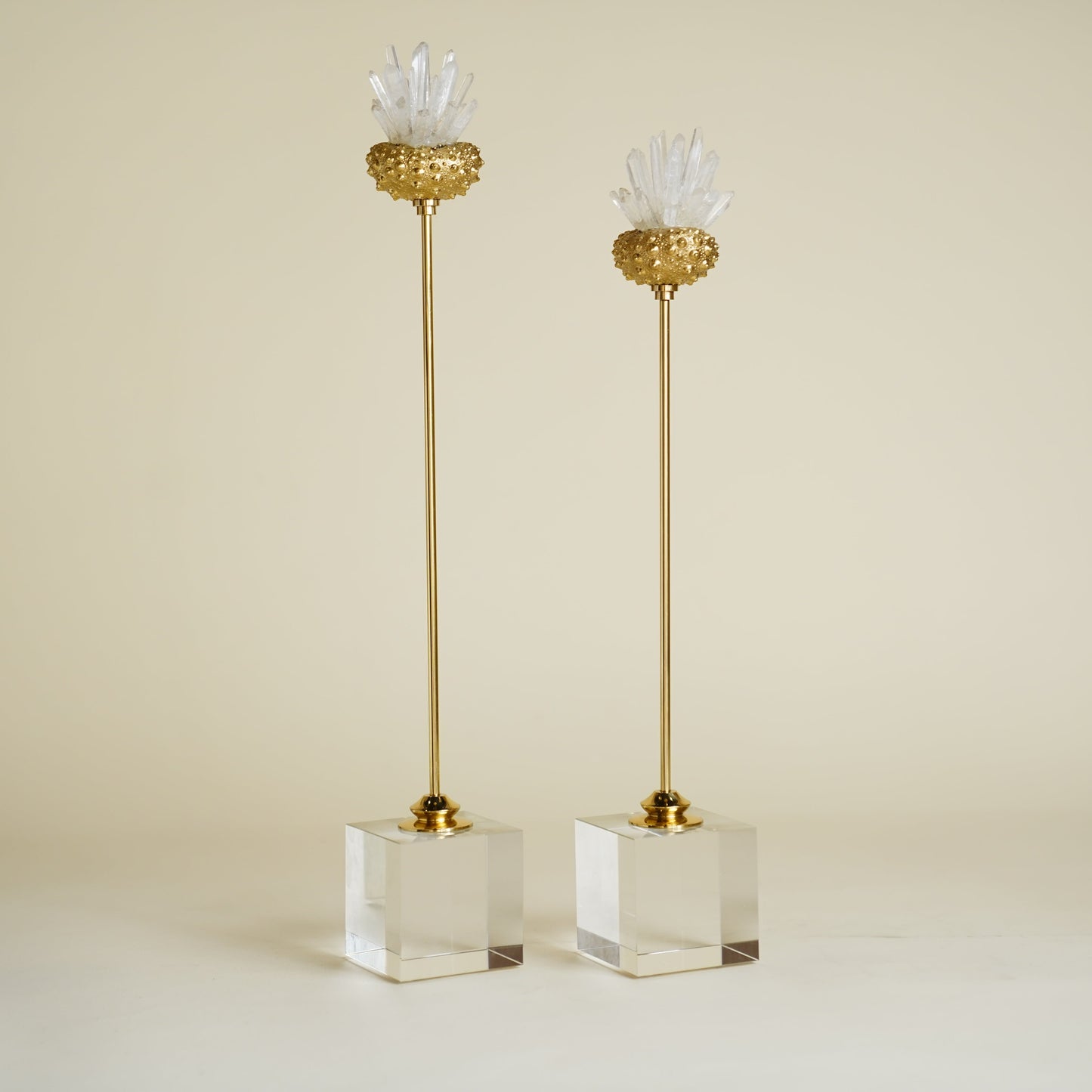 Virent Crystal Brass Centerpieces (Set of 2)