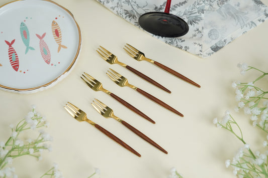 Natura Brown Fruit Forks (Set of 6)