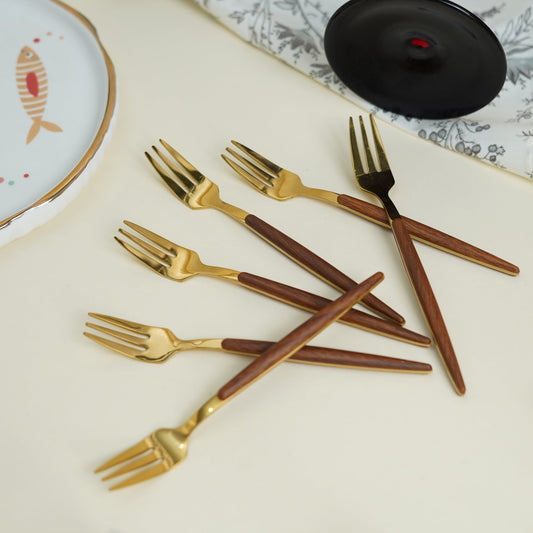 Natura Brown Fruit Forks (Set of 6)