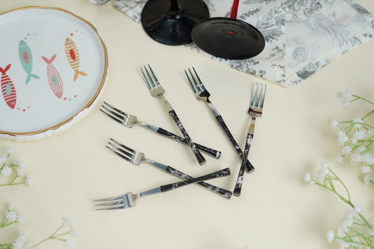 Apricus Marbled Fruit Forks (Set of 6)