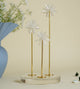 Blooming Flower Crystal Brass Sculpture