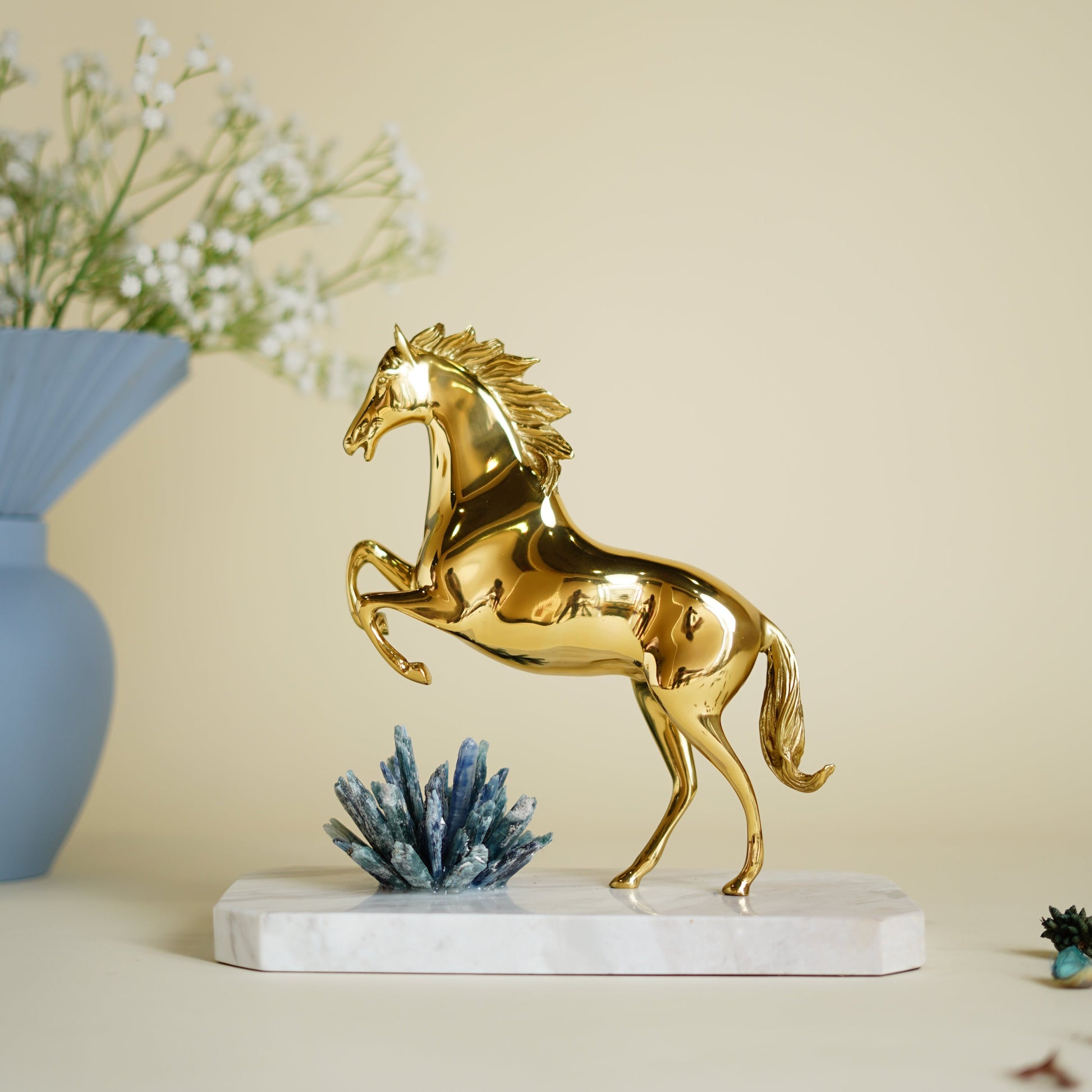 Majestic Horse Brass Sculpture