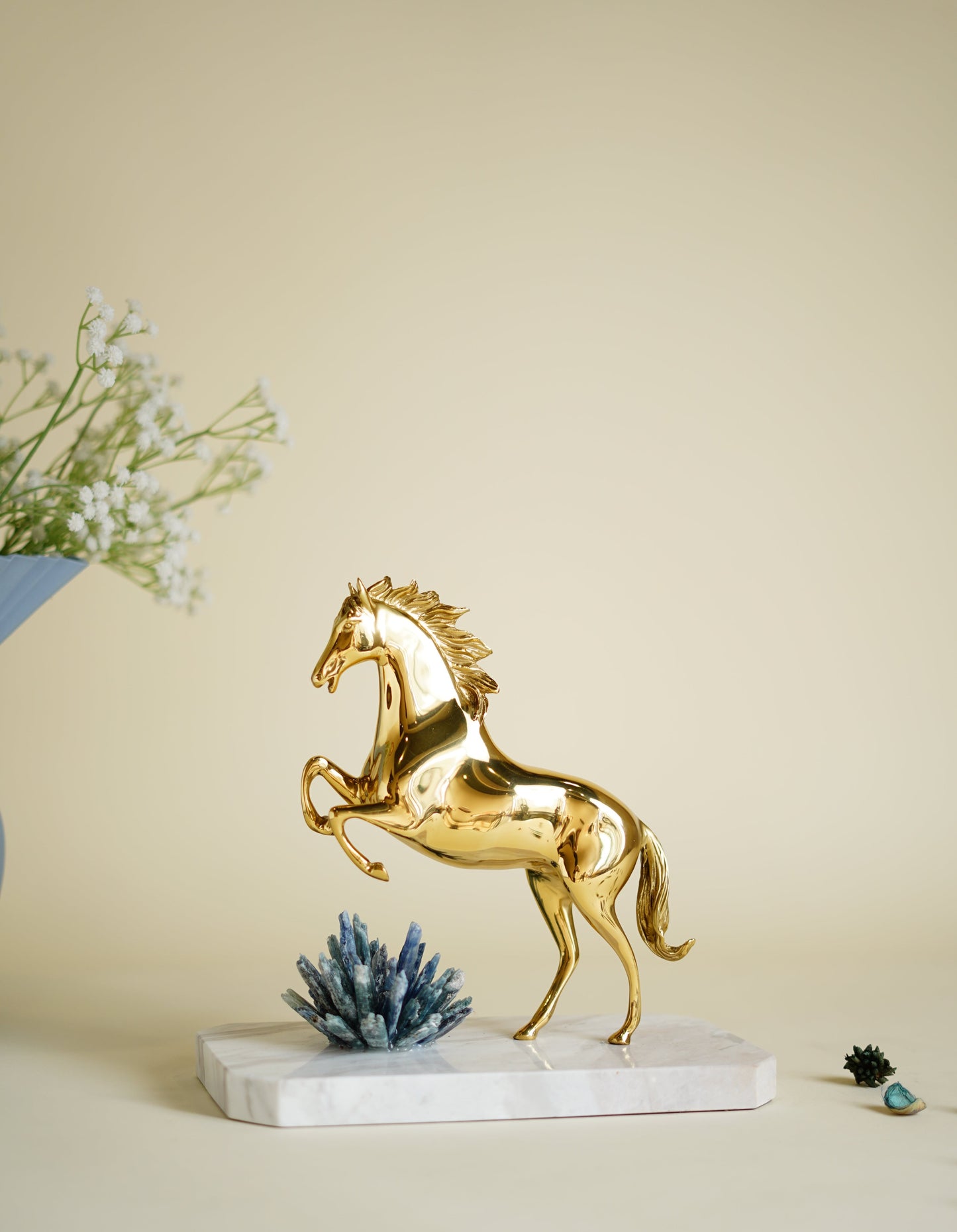 Majestic Horse Brass Sculpture