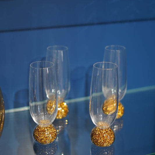 Barware Gold Crystal Glass (Set of 4)