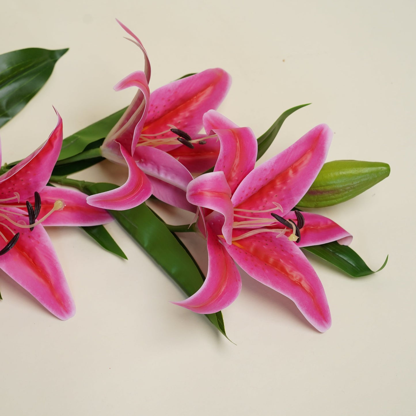 Bright Pink Oriental Lily Artificial Flower Stem