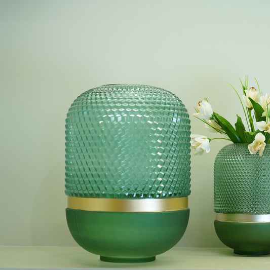 Augustus Green Glass Vase (L)