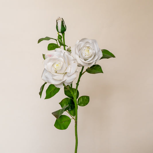 White Rose Bunch Artificial Flower Stem