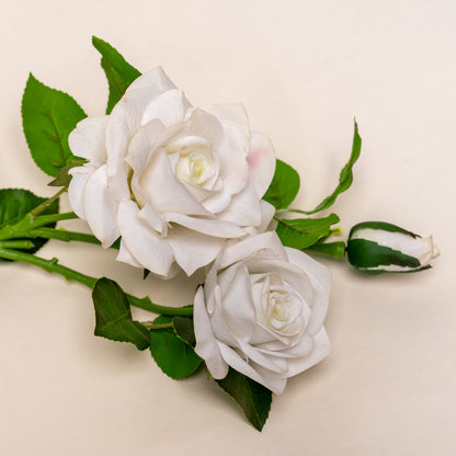 White Rose Bunch Artificial Flower Stem