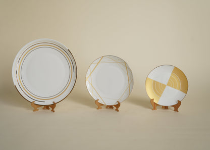 Corporate Bonechina Gold Dinner Set (Set of 27 pcs)