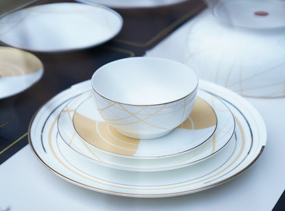 Corporate Bonechina Gold Dinner Set (Set of 27 pcs)