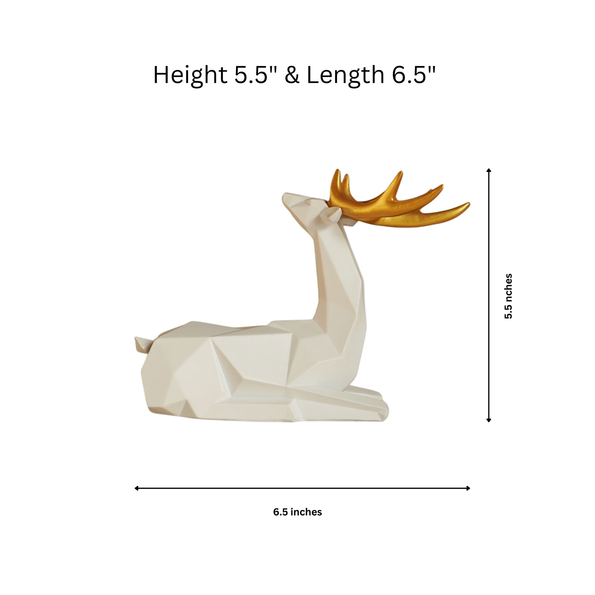 Apricus Elegant White Deer Sculpture