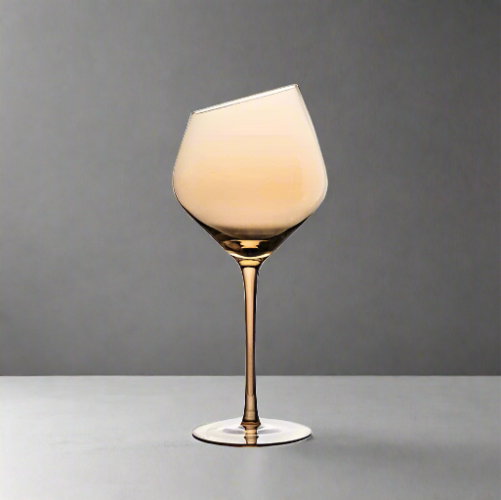 Barware Slanting Gold Wine Glass (Set of 2/Set of 6)