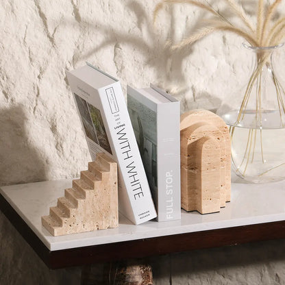 Marmor Travertino Bookend