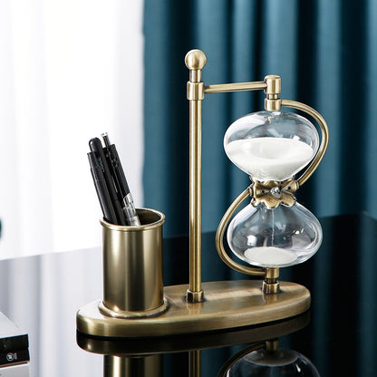 Office Decor Hourglass with Pen holder