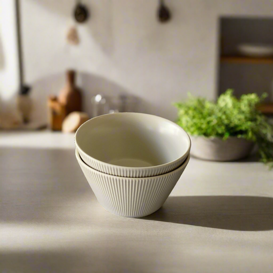 Elysian White Ceramic Bowl (6 inch)