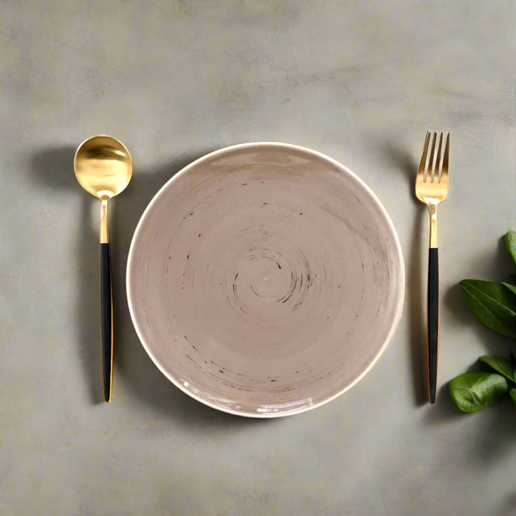 Stoneware Pink Ceramic Plate (9 inches)