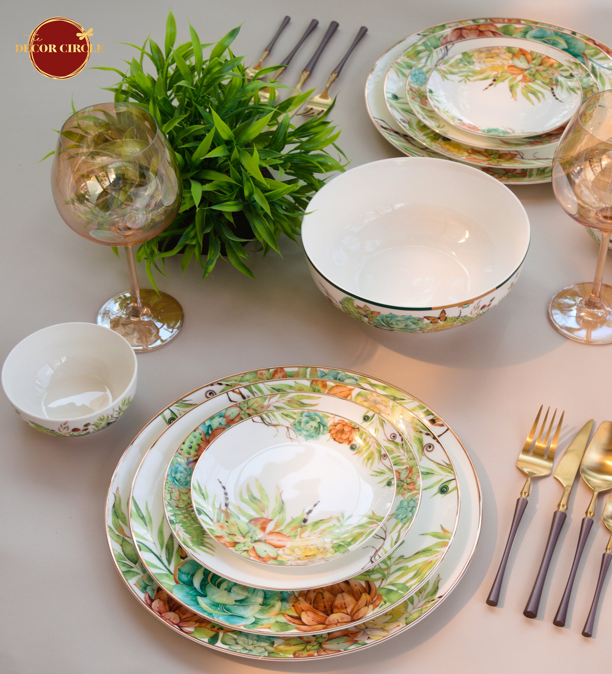 Viridis Forest Dinner Set Set of 27 pcs Impress Your Guests with this Elegant Dinnerware Collection