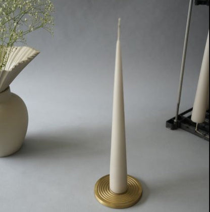 Linen Grey Cone candle (34 cm)