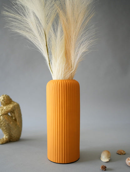 Rippled Orange ceramic vase