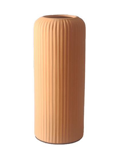 Rippled Orange ceramic vase