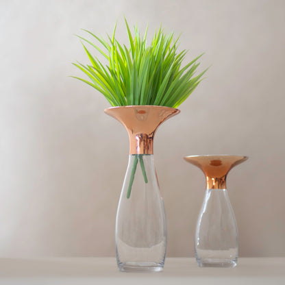 Laetus Rose Gold Glass Vase (Large)