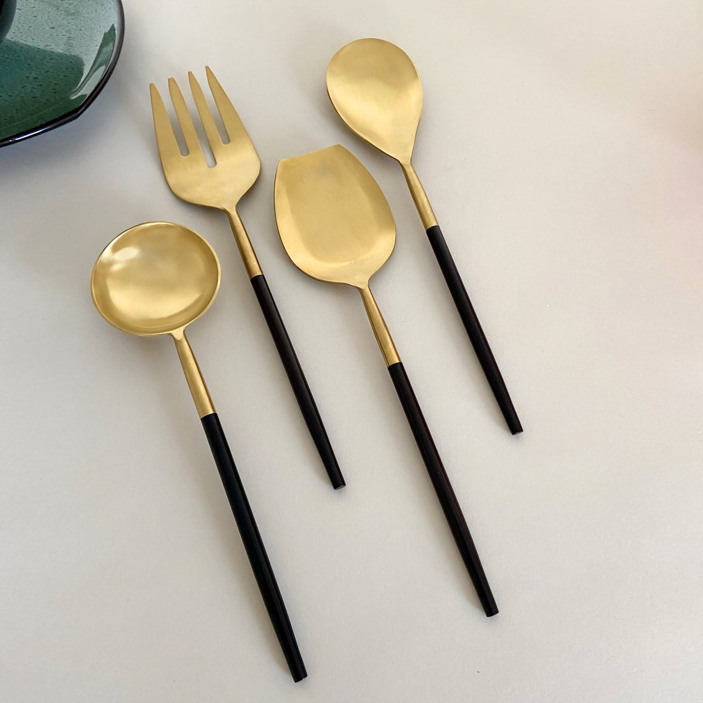 Nordic Black Gold Serving Spoons (Set of 4)