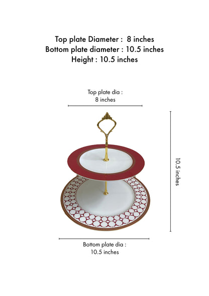 Gezellig Red Cake Stand (2 Tier)