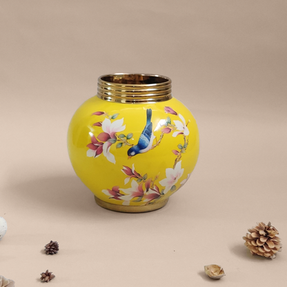 Luxury Porcelain Yellow Vase (Large)