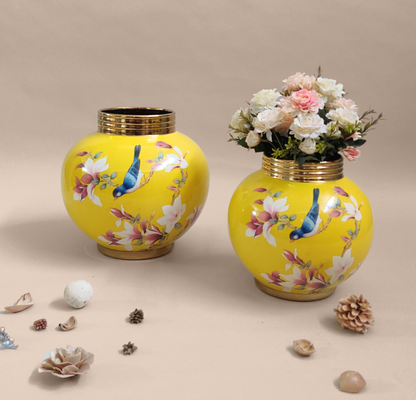 Luxury Porcelain Yellow Vase (Small)