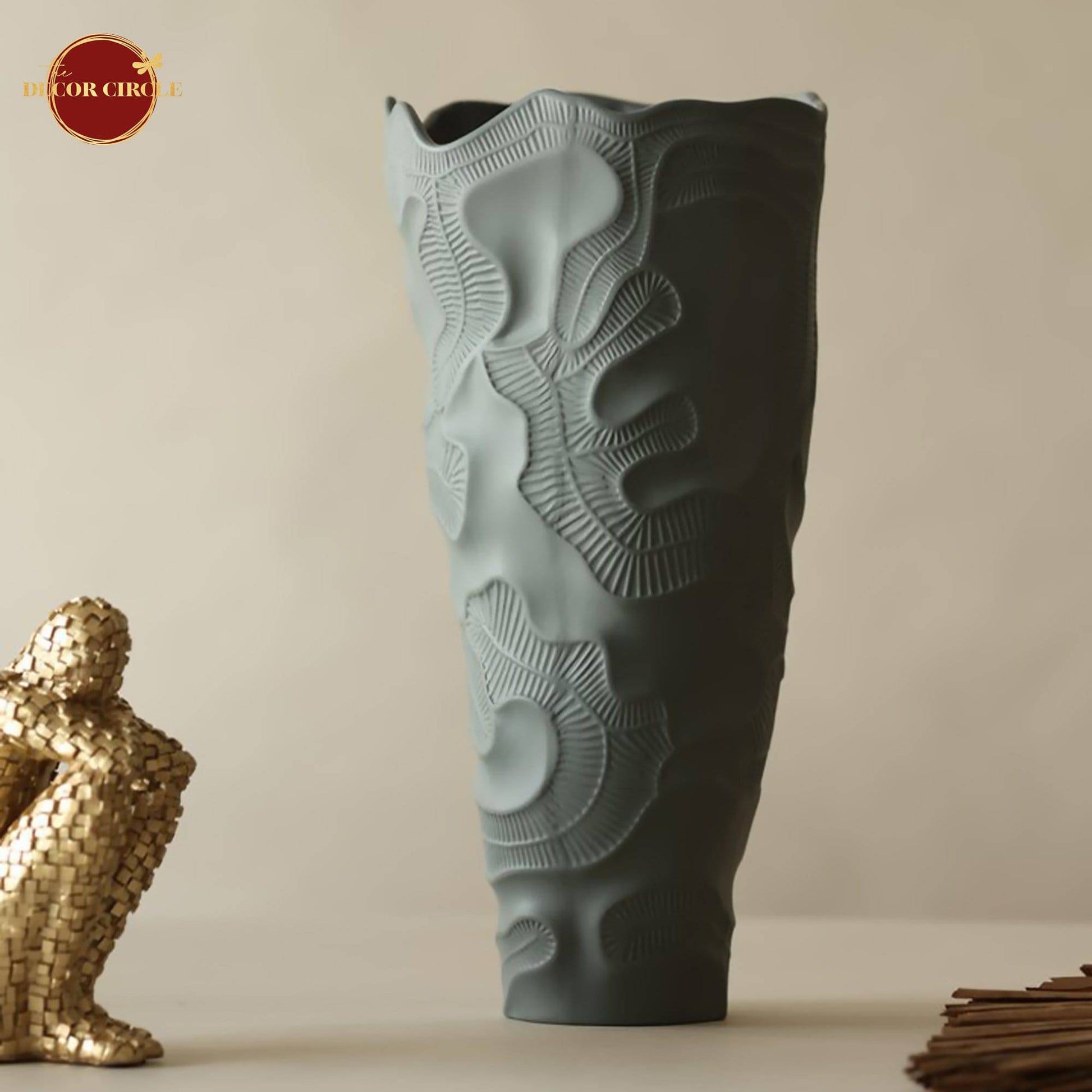 Augustus Grey Floor vase for living room