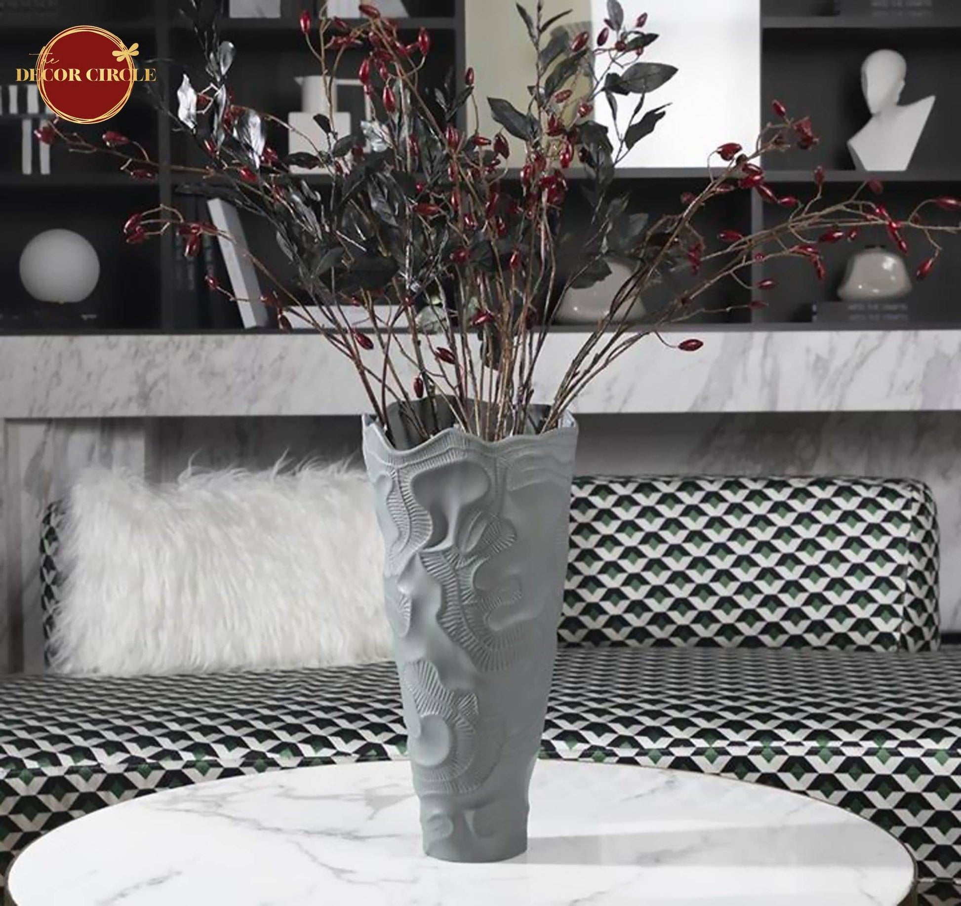 Augustus Grey Floor vase for living room