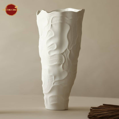 White Flower Tall Vase